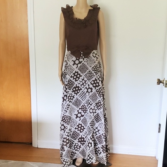 Vintage 70s Miss Elliette California Hostess Dress - Picture 1 of 14